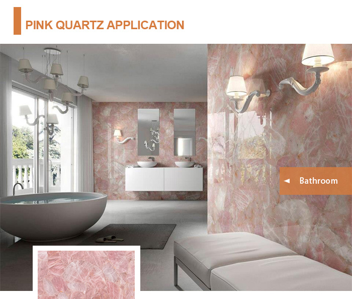 rose quartz bathroom wall