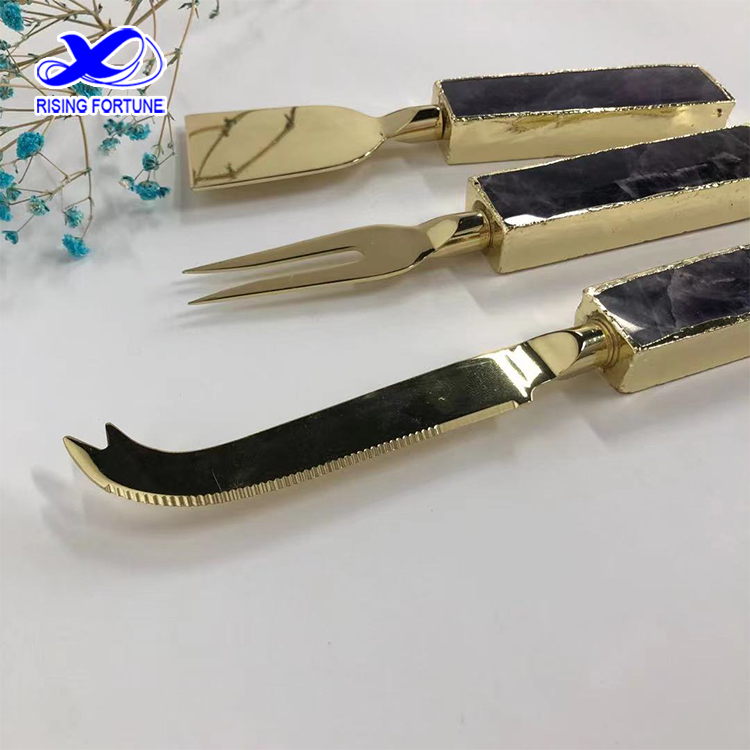 marble gold cutlery