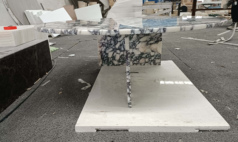 Calacatta viola marble round coffee table