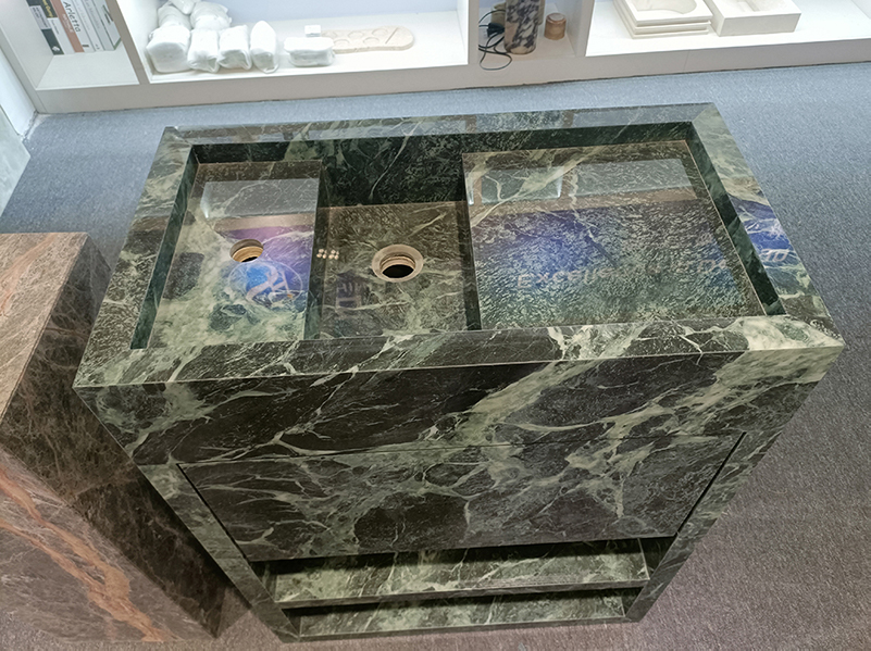 Green marble bath vanity tops