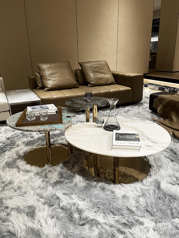 marble coffee table in the living room