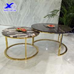 Round modern marble sofa table