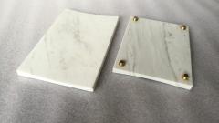 White marble guest towel tray