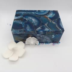 Personalized blue agate jewelry gift box