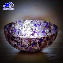 Natural purple amethyst round vessel sinks
