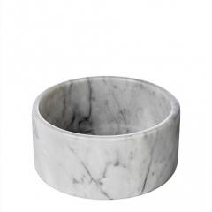 Carrara White Marble Pet Bowl