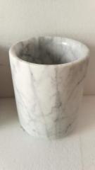 Carrara white marble candle holder
