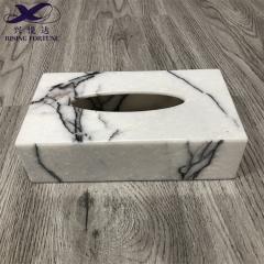 white marble tissue box