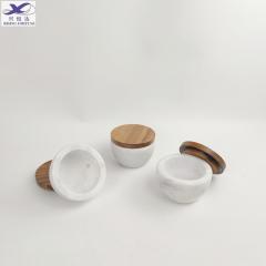 Manufacturer Kitchen Marble Salt Cellar With Wooden Lid