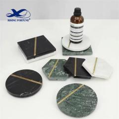 White Round Stone Marble Coasters for Sale