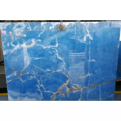 Translucent Marble Countertop Backlit Natural Stone Panel Blue Onyx Slab