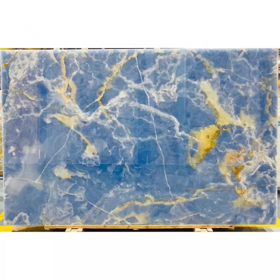 رخام شفاف كونترتوب لوحة من الحجر الطبيعي بإضاءة خلفية لوح عقيق أزرق
