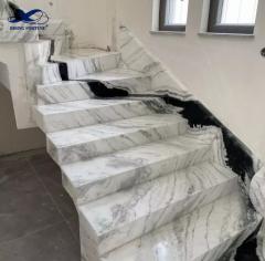 Panda White Marble Step Tiles For Home Stair