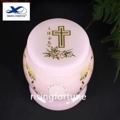 Modern European Style White Marble Cremation Urn With Round Shape Simple Design Premium Quality For Funeral Use