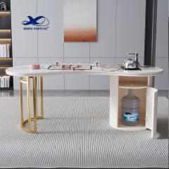 Tea Table Fashion Designed Simple Center Table Furniture Stone Top Metal Living Room Stainless Steel