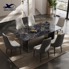 Modern Living Room Furniture Luxury Dinner Table With Stone Marble Round Dining Table Set