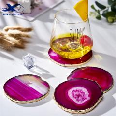 pink agate coasters for coffee cup