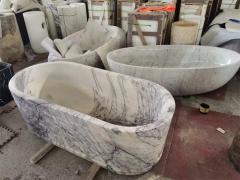 Free Standing Soaking Marble Bathtub for Bathroom