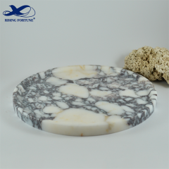 round calacatta viola marble tray