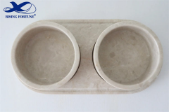 High Quality Natural Marble Pet Bowl Feeders Set