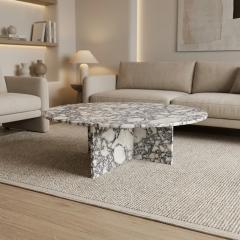 Calacatta viola marble round coffee table