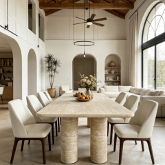 RF-Rectangular Customized Travertine Dining Table