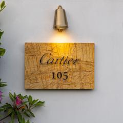 RF-Marble Engraved Custom House Number Brass Numbers Suspended Fonts Vintage Wall Sign
