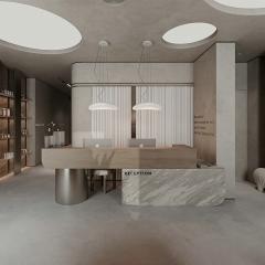 RF-Marble Reception Desk with Lockable Drawers